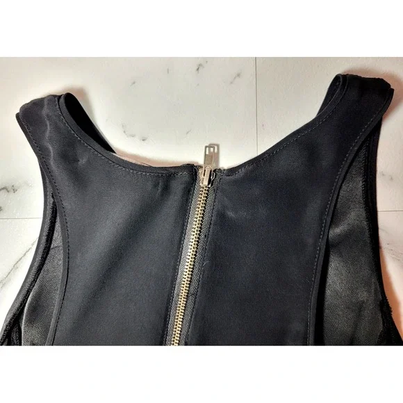 Sanctuary Sleeveless Black Dress Drop Waist Rear Zip Hi Low Hem Small LBD Y2K - Picture 6 of 7
